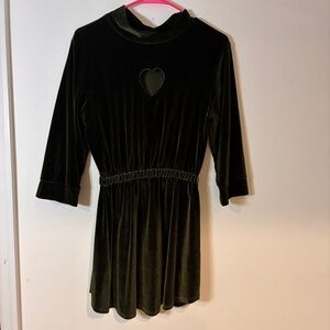 Valfre size heart cut out green velvet dress size  L